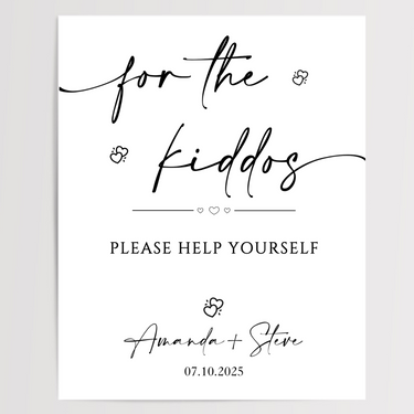 For The Kiddos Printed Wedding Signs